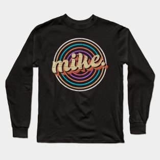 vintage circle line color mike. Long Sleeve T-Shirt